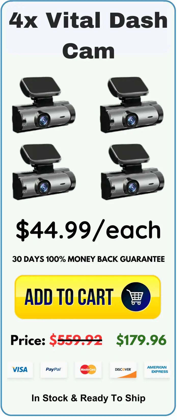 Vital Dash Cam package price 
